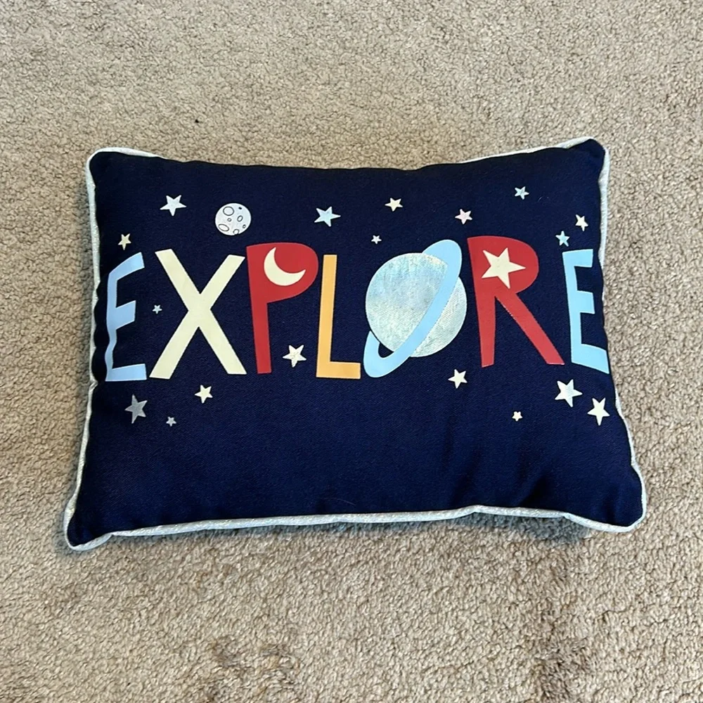 Explore Accent Pillow with Metallic Detail Planets Theme